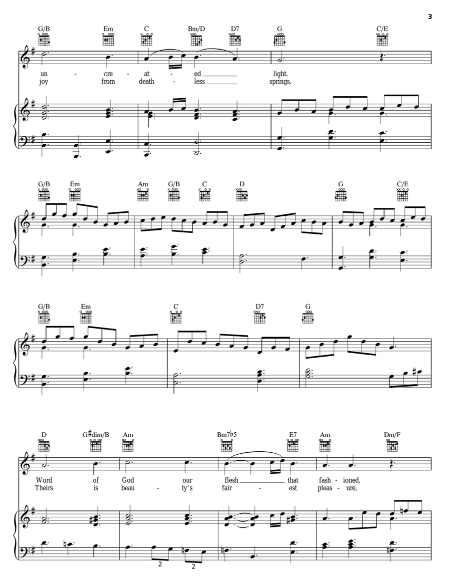Jesu, Joy Of Man's Desiring Piano, Vocal, Guitar scores gallery preview page 3