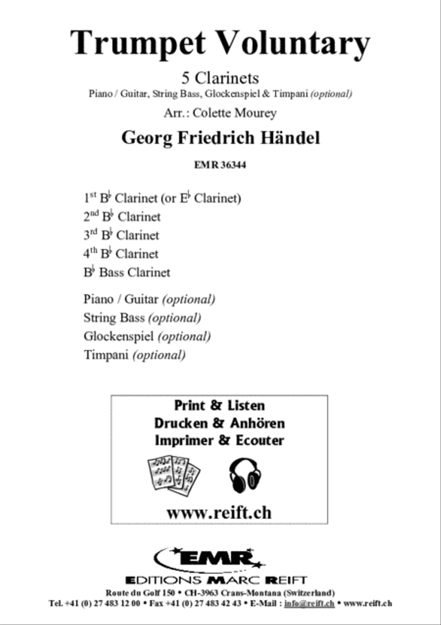 Trumpet Voluntary Clarinet scores gallery preview page 2