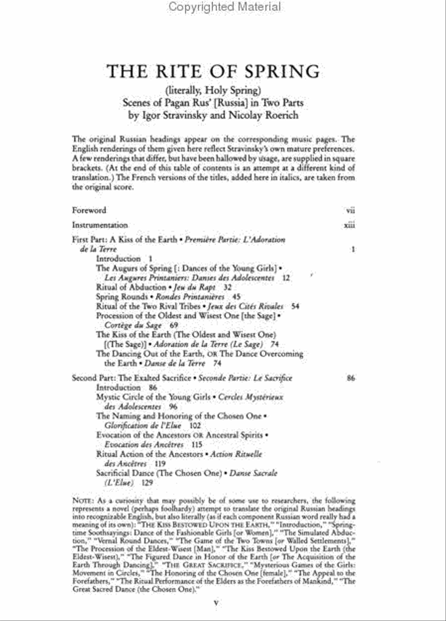 The Rite of Spring - Full Score Full Orchestra scores gallery preview page 2