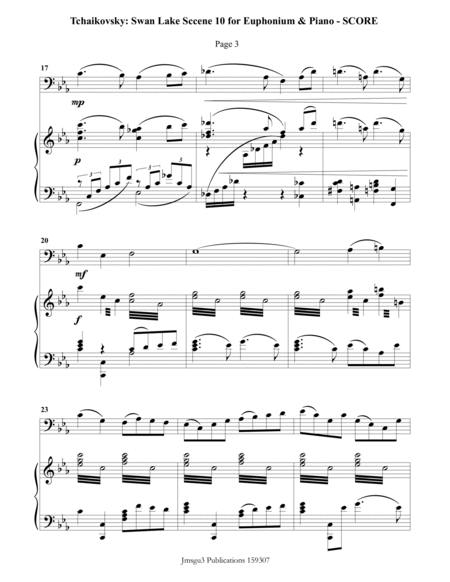 Tchaikovsky: Scene 10 from Swan Lake for Euphonium & Piano image number null