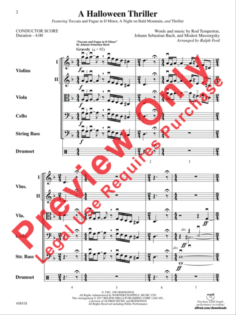 A Halloween Thriller String Orchestra scores gallery preview page 2