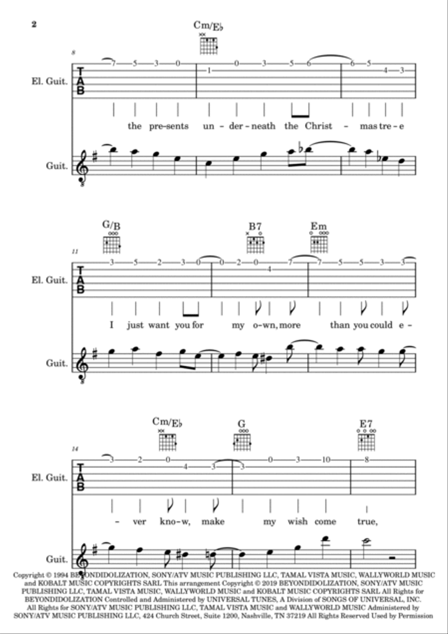 All I Want For Christmas Is You Acoustic Guitar scores gallery preview page 2