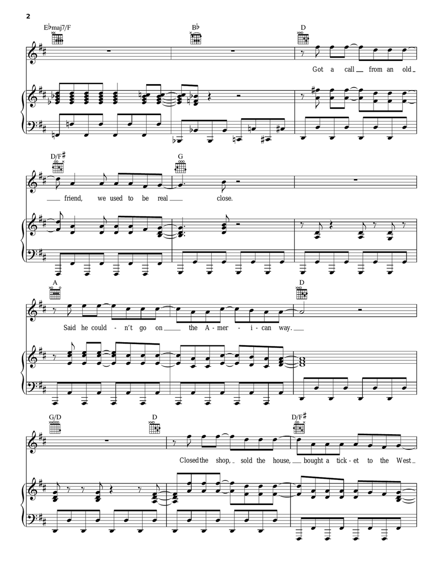 My Life Piano, Vocal, Guitar scores gallery preview page 2