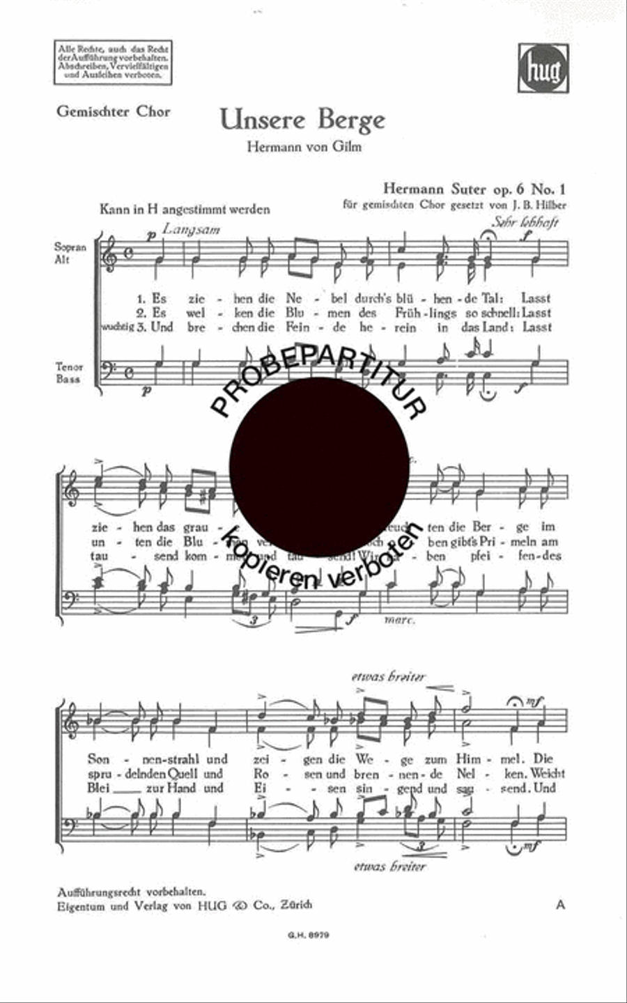 Unsere Berge Choir - Sheet Music