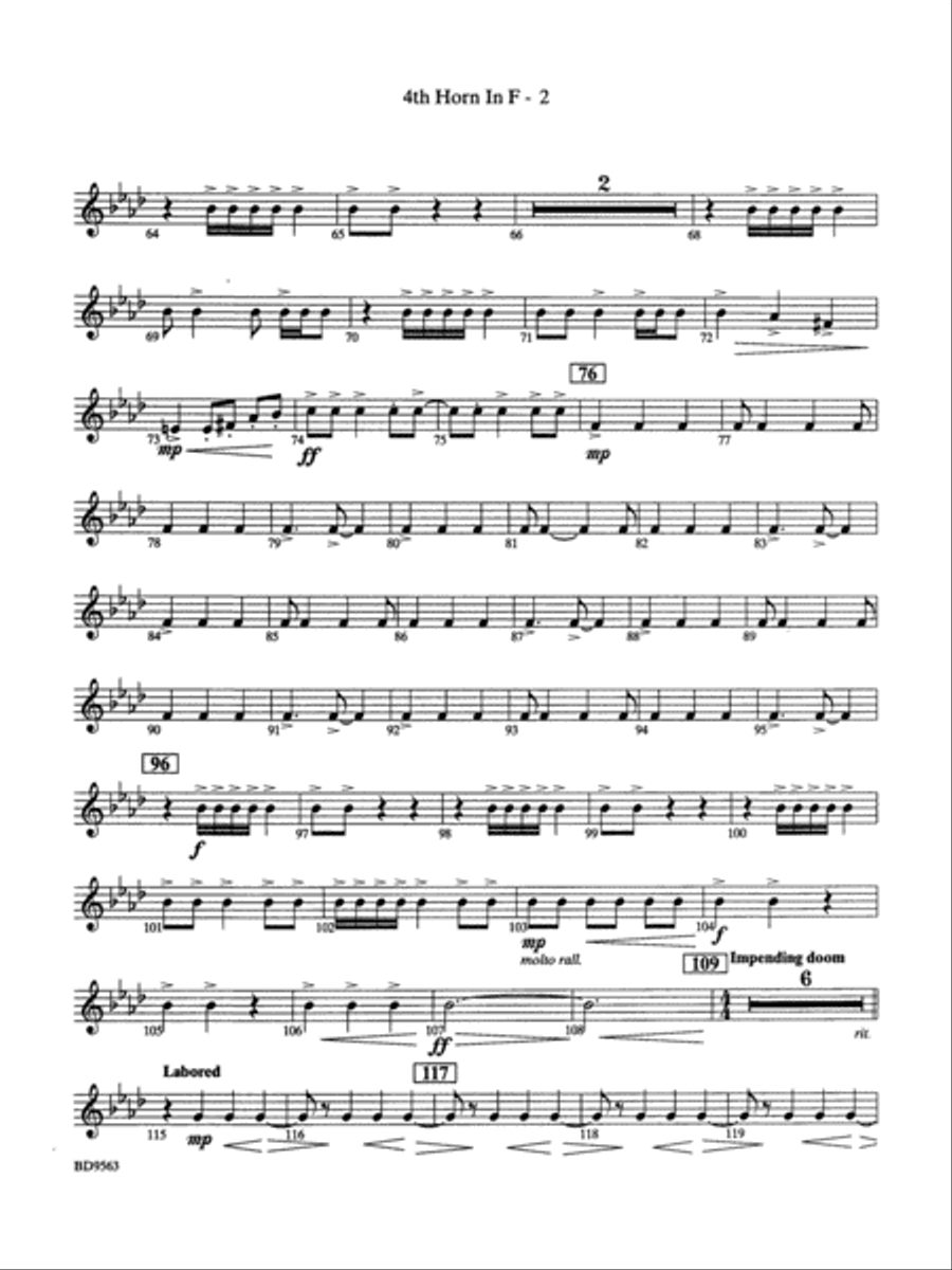 The Inferno: 4th F Horn The Inferno: 4th F Horn Concert Band scores gallery preview page 2