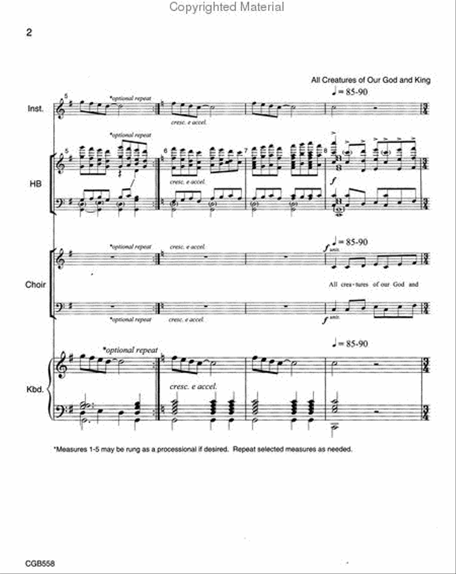 Resounding Alleluias Full Score Handbell Choir scores gallery preview page 2