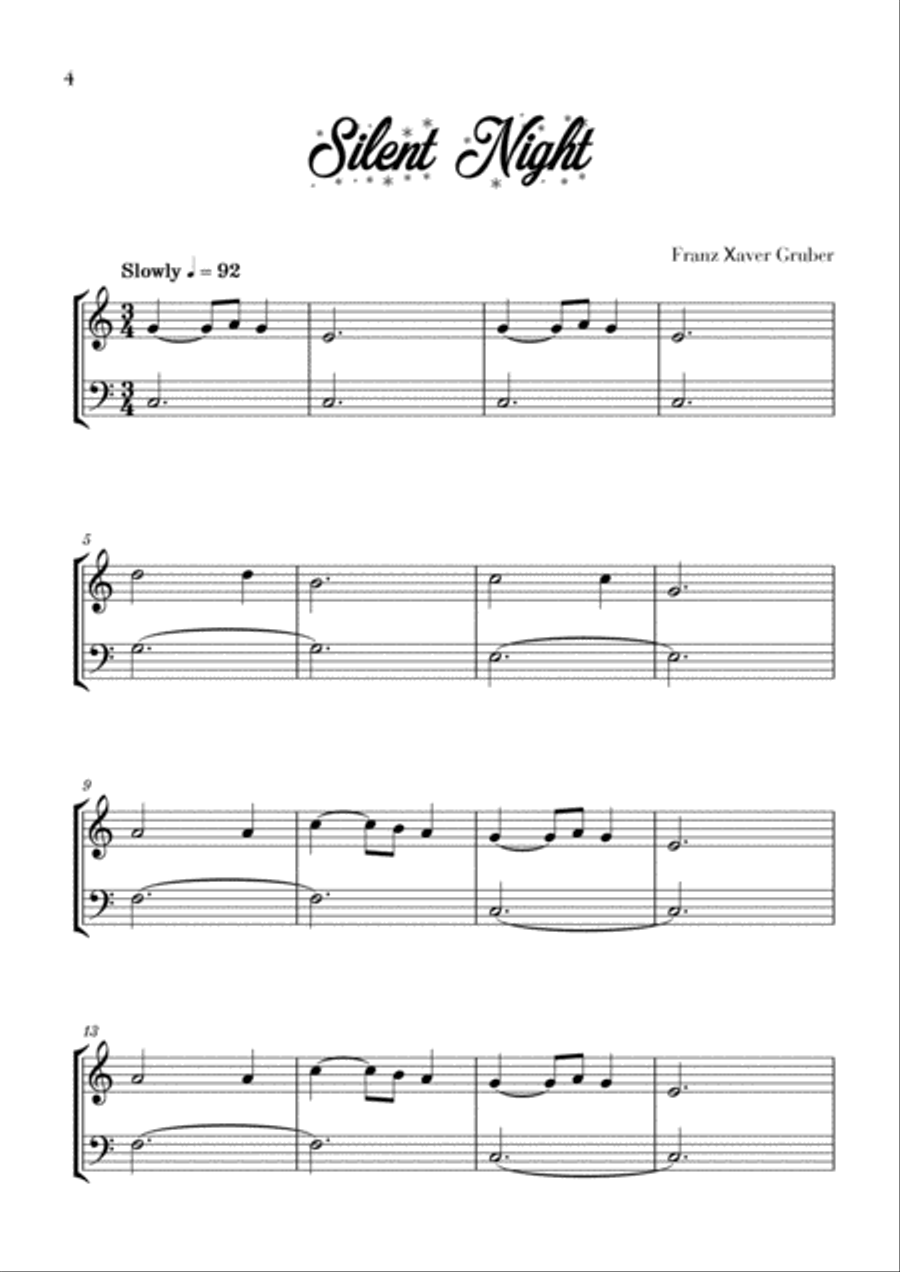 10 Easy Christmas Carols for Violin and Cello Beginners (Music for Children) String Duet scores gallery preview page 6