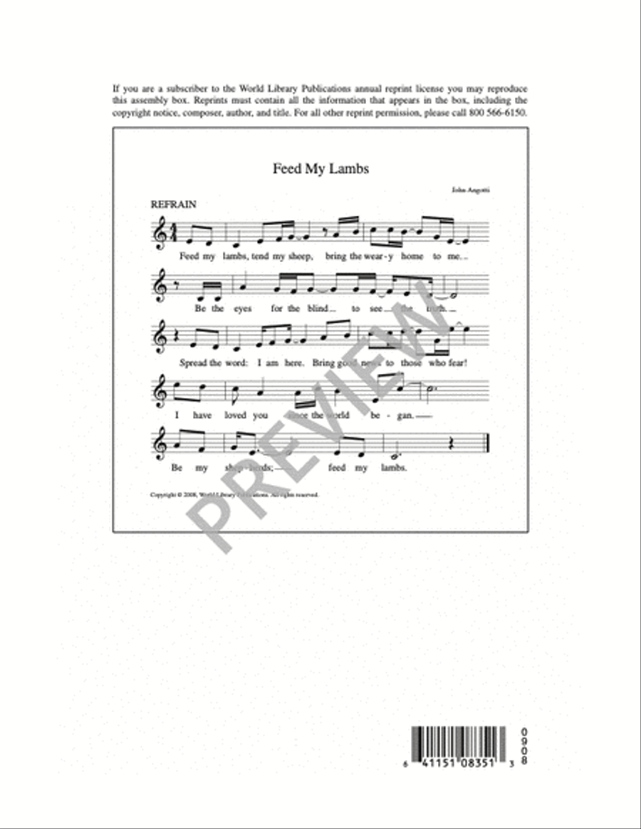 Feed My Lambs Unison Choir scores gallery preview page 9