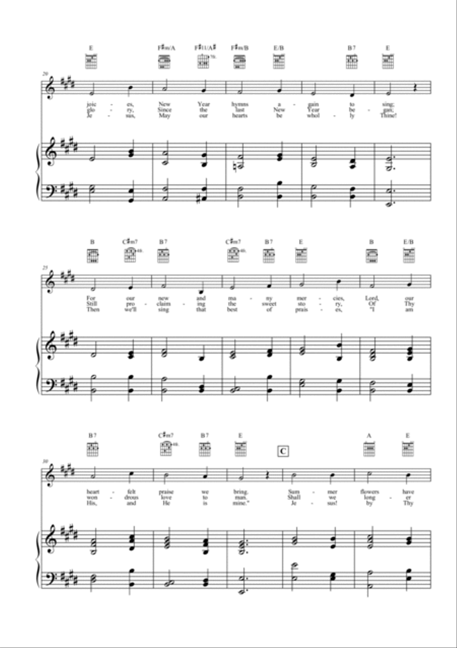 New Year's Hymn New Year's Hymn Easy Piano scores gallery preview page 2