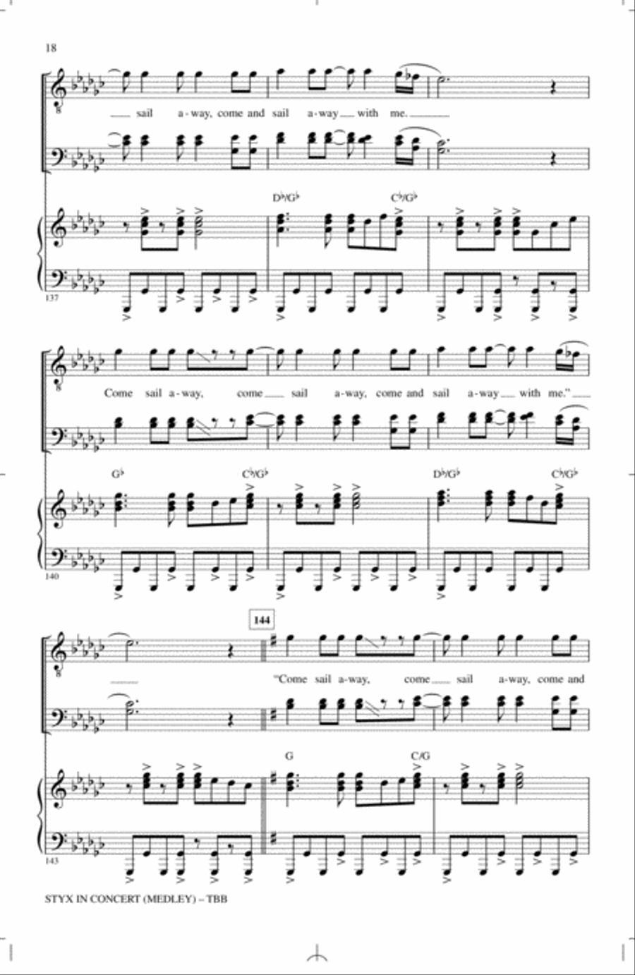 Styx In Concert (Medley) 3-Part scores gallery preview page 17