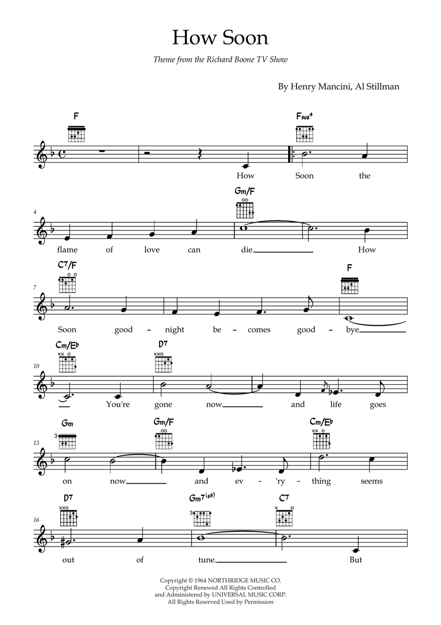 How Soon Piano scores gallery preview page 1