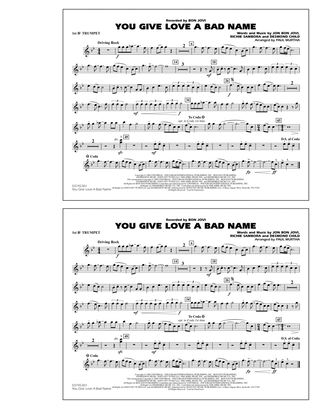 Book cover for You Give Love a Bad Name - 1st Bb Trumpet