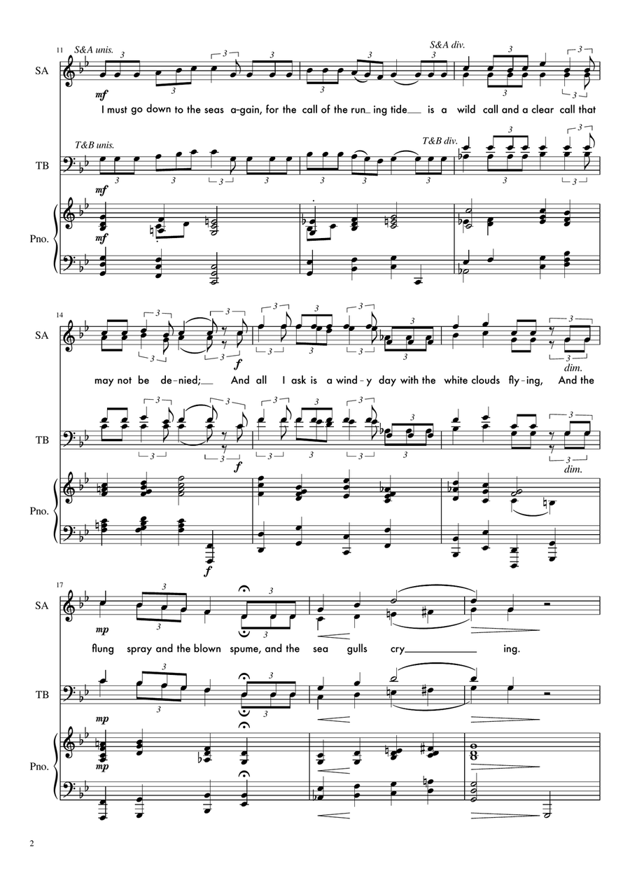Sea Fever Sea Fever 4-Part scores gallery preview page 2