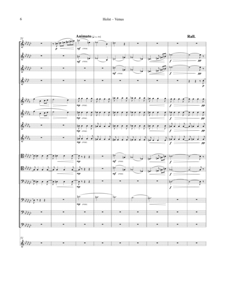 Holst - Venus, The Bringer of Peace for 14-part Brass Ensemble & Glockenspiel