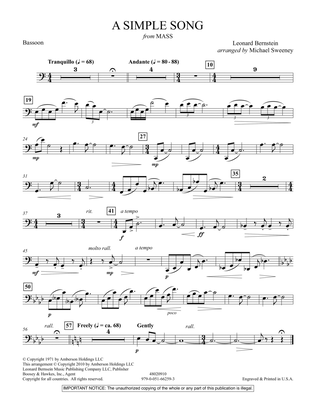 A Simple Song (from Mass) - Bassoon