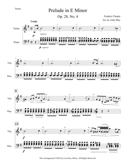 Prelude in E minor-Violin Solo image number null