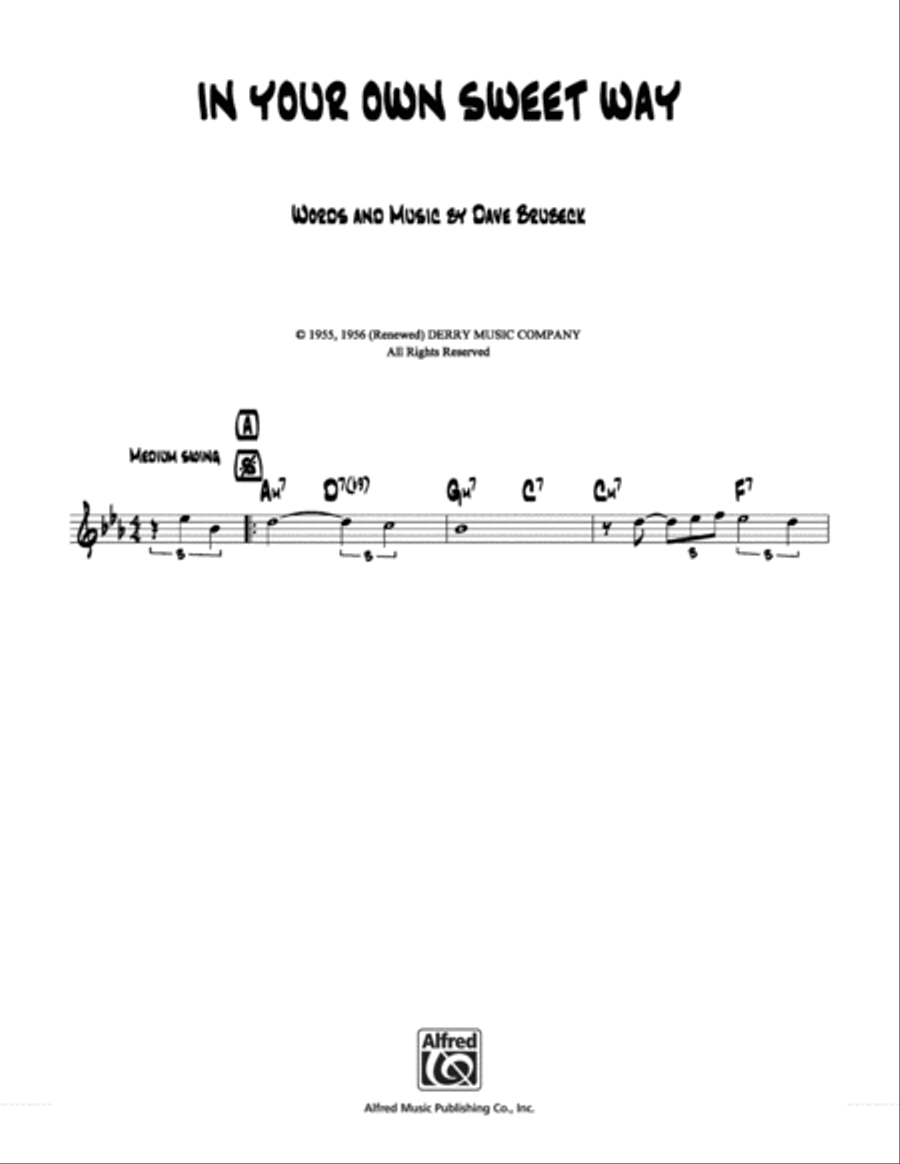 In Your Own Sweet Way School and Community scores gallery preview page 1