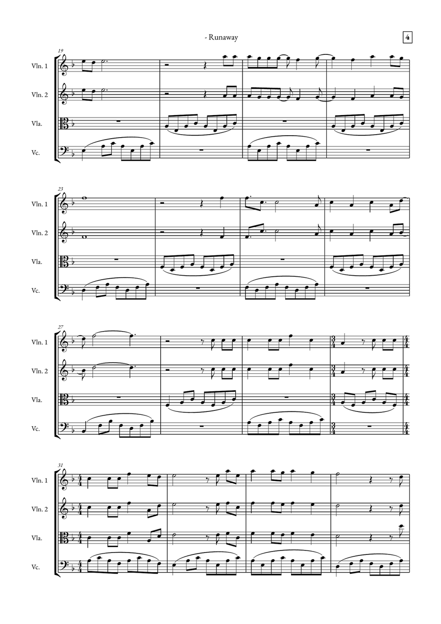 Runaway String Quartet scores gallery preview page 4