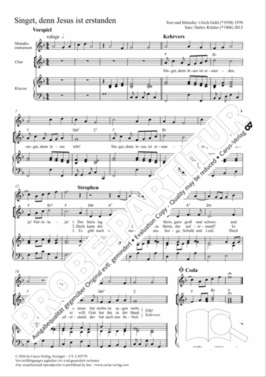 Singet, denn Jesus ist erstanden Score scores gallery preview page 2