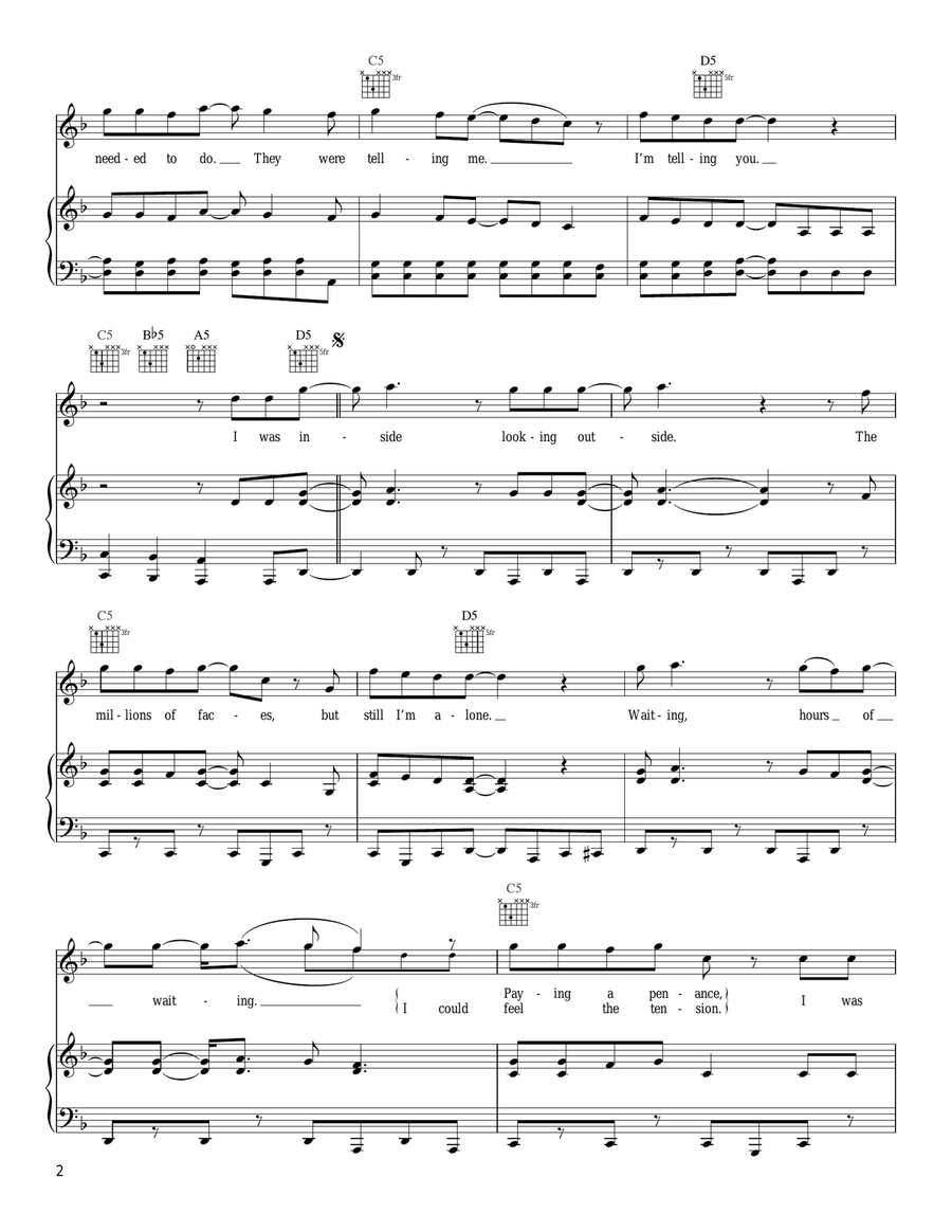 Long Long Way From Home Piano, Vocal, Guitar scores gallery preview page 2