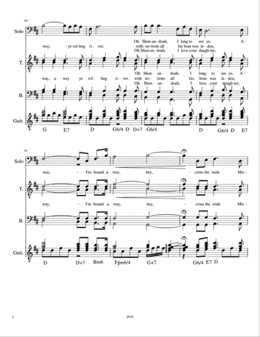 Oh Shenandoah Oh Shenandoah TTBB scores gallery preview page 2