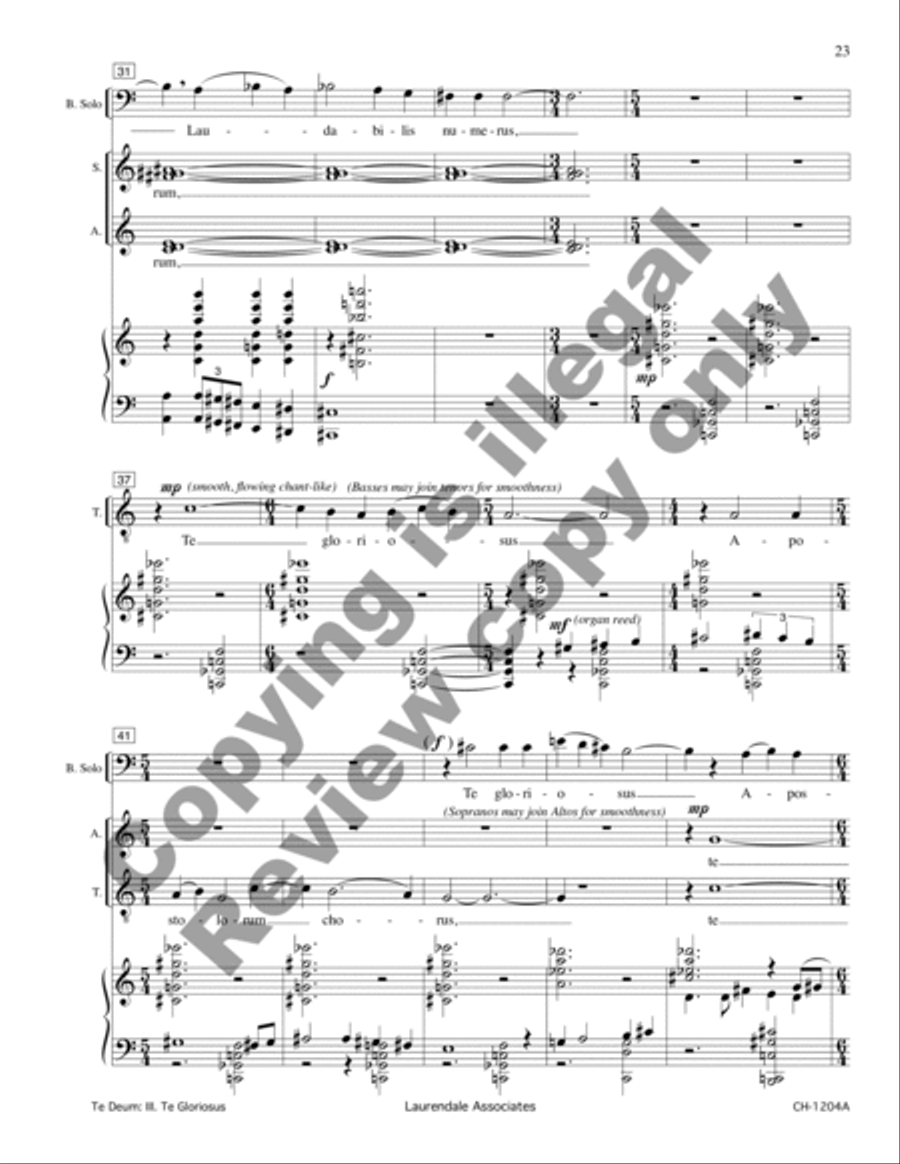 Te Deum (Choral Score)