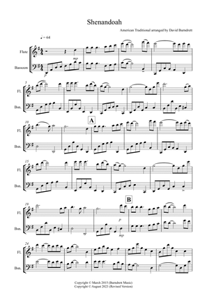 Shenandoah for flute and Bassoon Duet