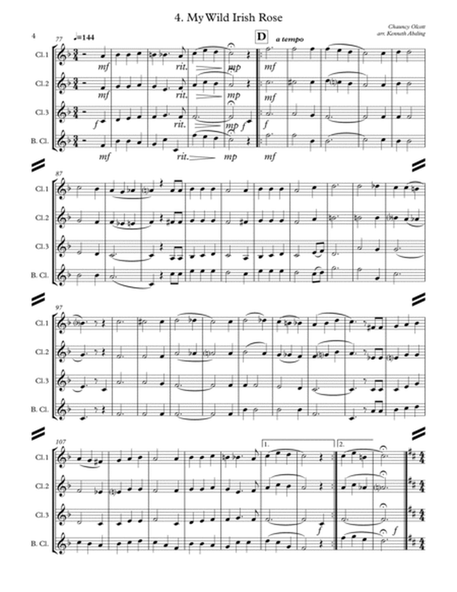 Americana Barbershop Quartet Collection (for Clarinet Quartet) image number null