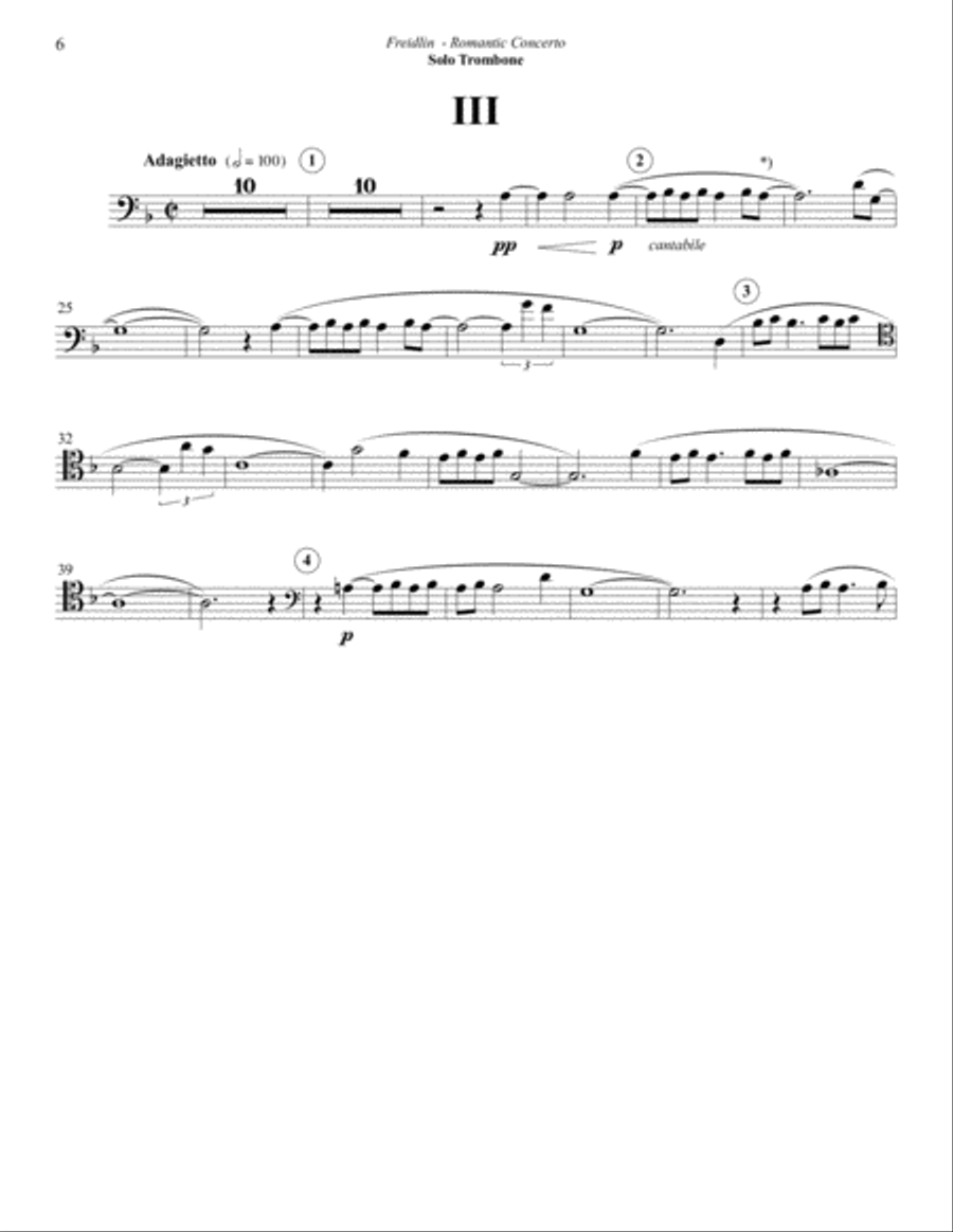 Romantic Concerto for Trombone and Orchestra Piano Accompaniment scores gallery preview page 4