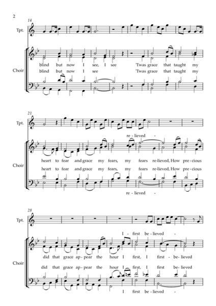 Amazing Grace, with The Last Post, for SATB Choir and Trumpet in Bb image number null