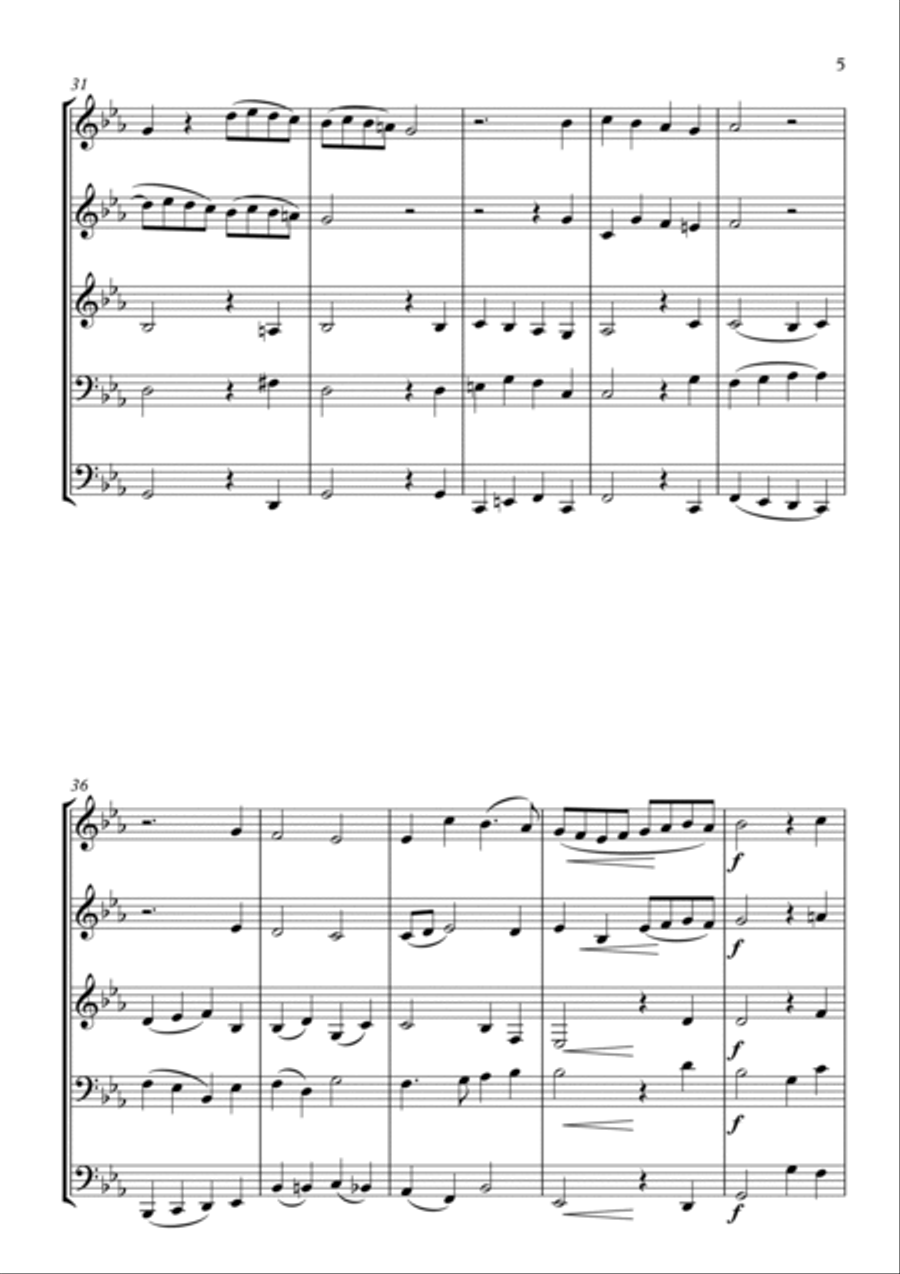 Now Thank We All Our God (Nun Danket), for Brass Quintet Brass Quintet scores gallery preview page 5