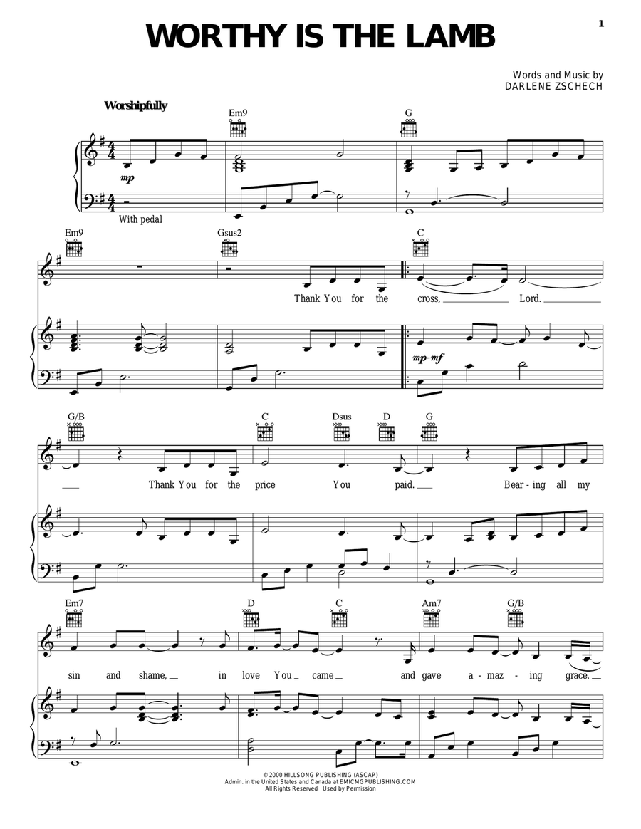 Worthy Is The Lamb Guitar scores gallery preview page 1