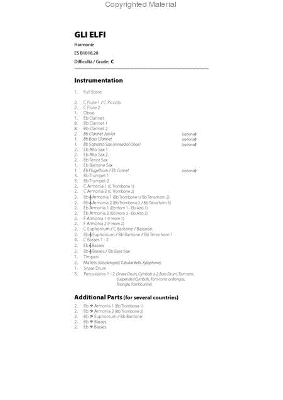 Gli Elfi Concert Band scores gallery preview page 2