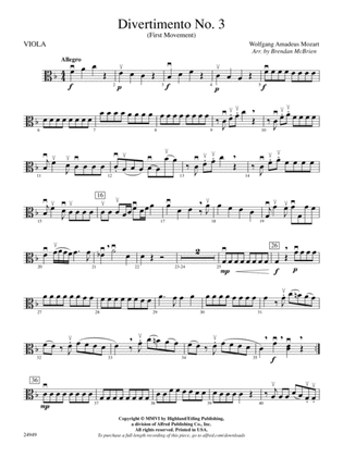 Divertimento No. 3 (1st Movement): Viola