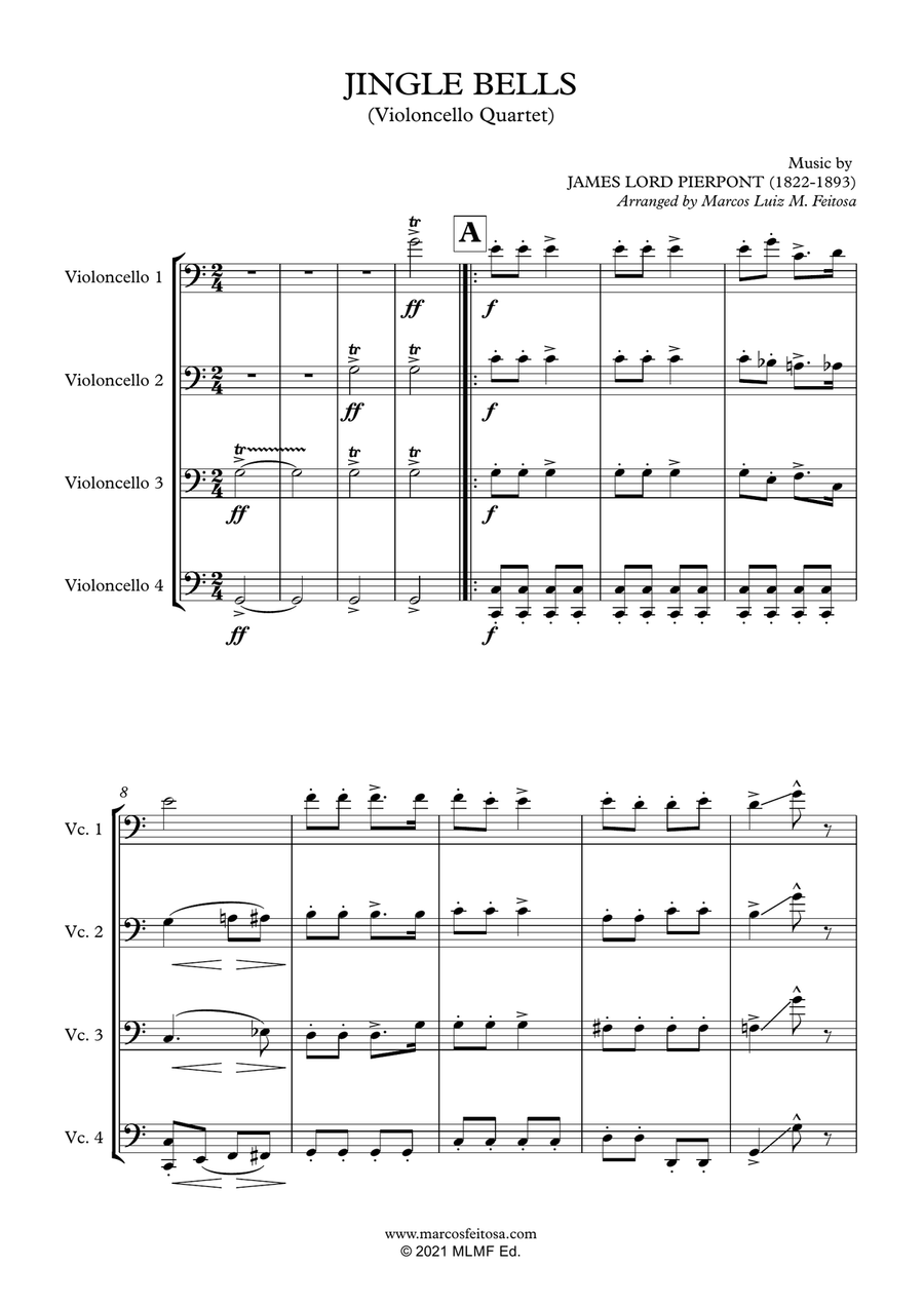 Christmas Song Collection (for Cello Quartet) - BOOK ONE String Quartet scores gallery preview page 3