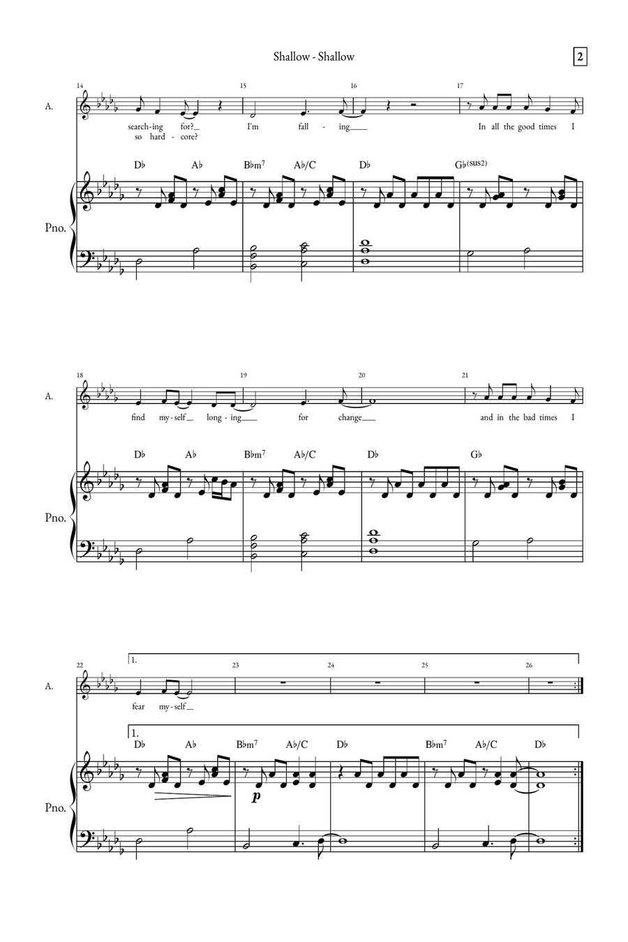 Shallow A Cappella scores gallery preview page 2