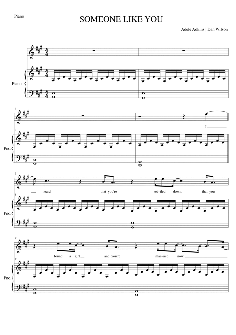 Someone Like You Voice scores gallery preview page 1