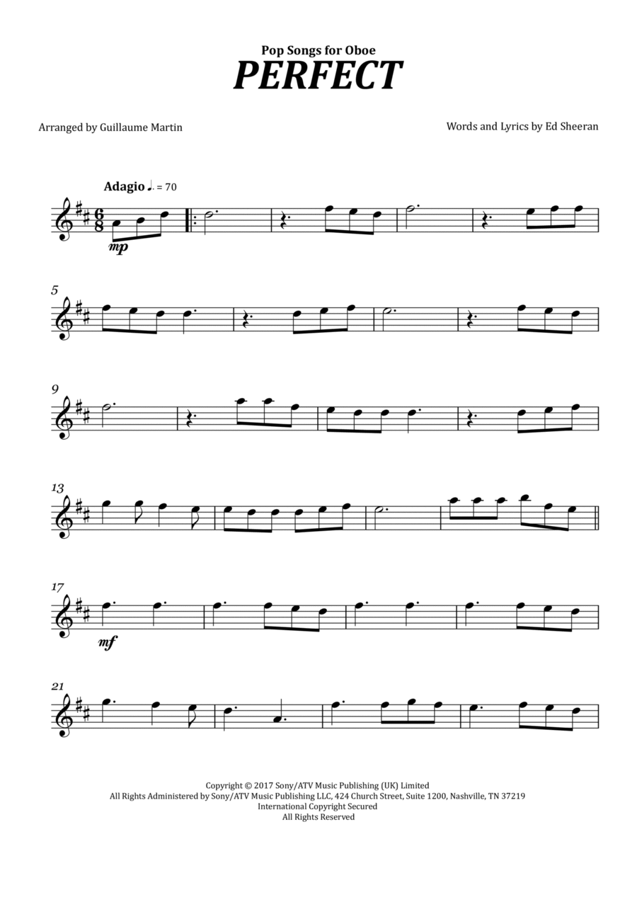 Perfect Oboe Solo scores gallery preview page 1