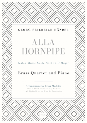 Alla Hornpipe by Handel - Brass Quartet and Piano (Full Score) - Score Only
