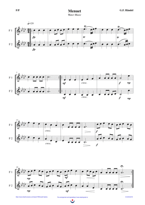 Menuet - Water Music (easy brass duet Nb. 6 - F/F)