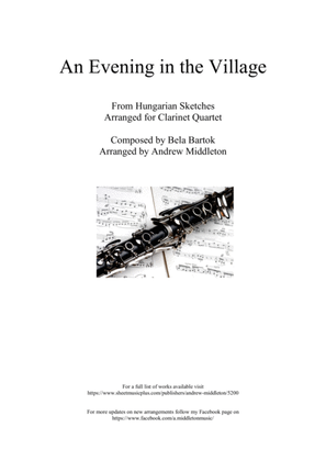 Book cover for An Evening in the Village arranged for Clarinet Quartet