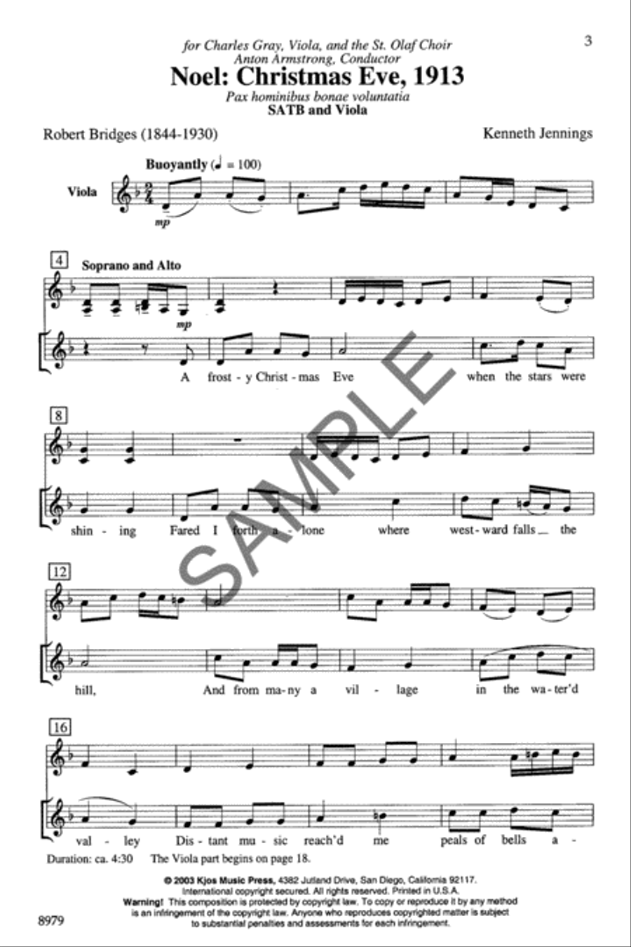 Noel: Christmas Eve, 1913 4-Part scores gallery preview page 3