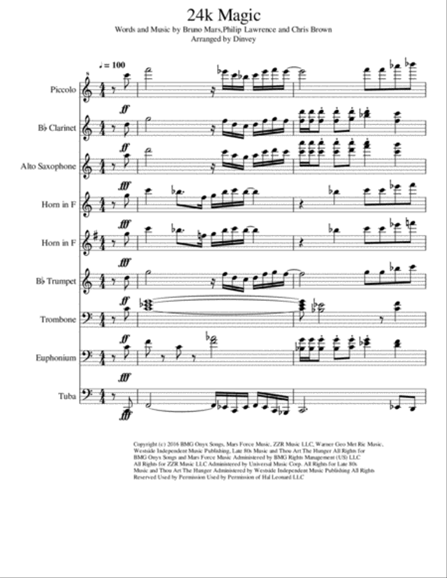 24K Magic Large Ensemble scores gallery preview page 1