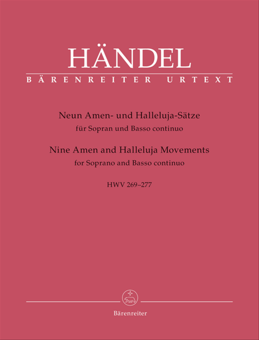 Nine Amen and Halleluja Movements for Soprano and Basso continuo HWV 269-277 Soprano Voice scores gallery preview page 1