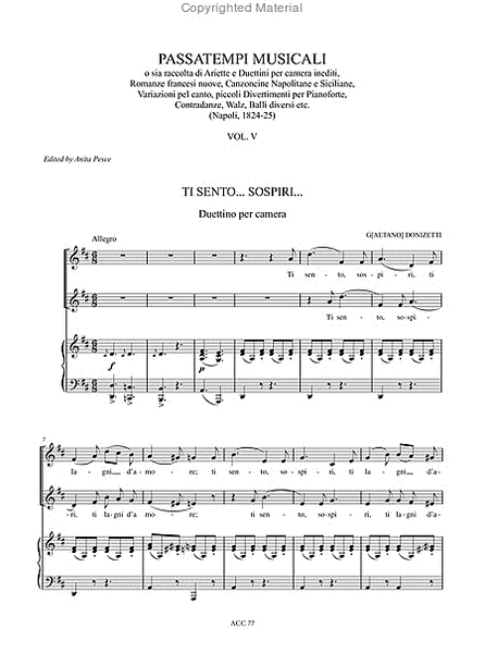 Passatempi Musicali - Vols. 1-6 (Naples 1824-25). Music by Cottrau, Donizetti, Field, Leidesdorf, Pacini, Rossini, Schubert and others - Vol. 5
