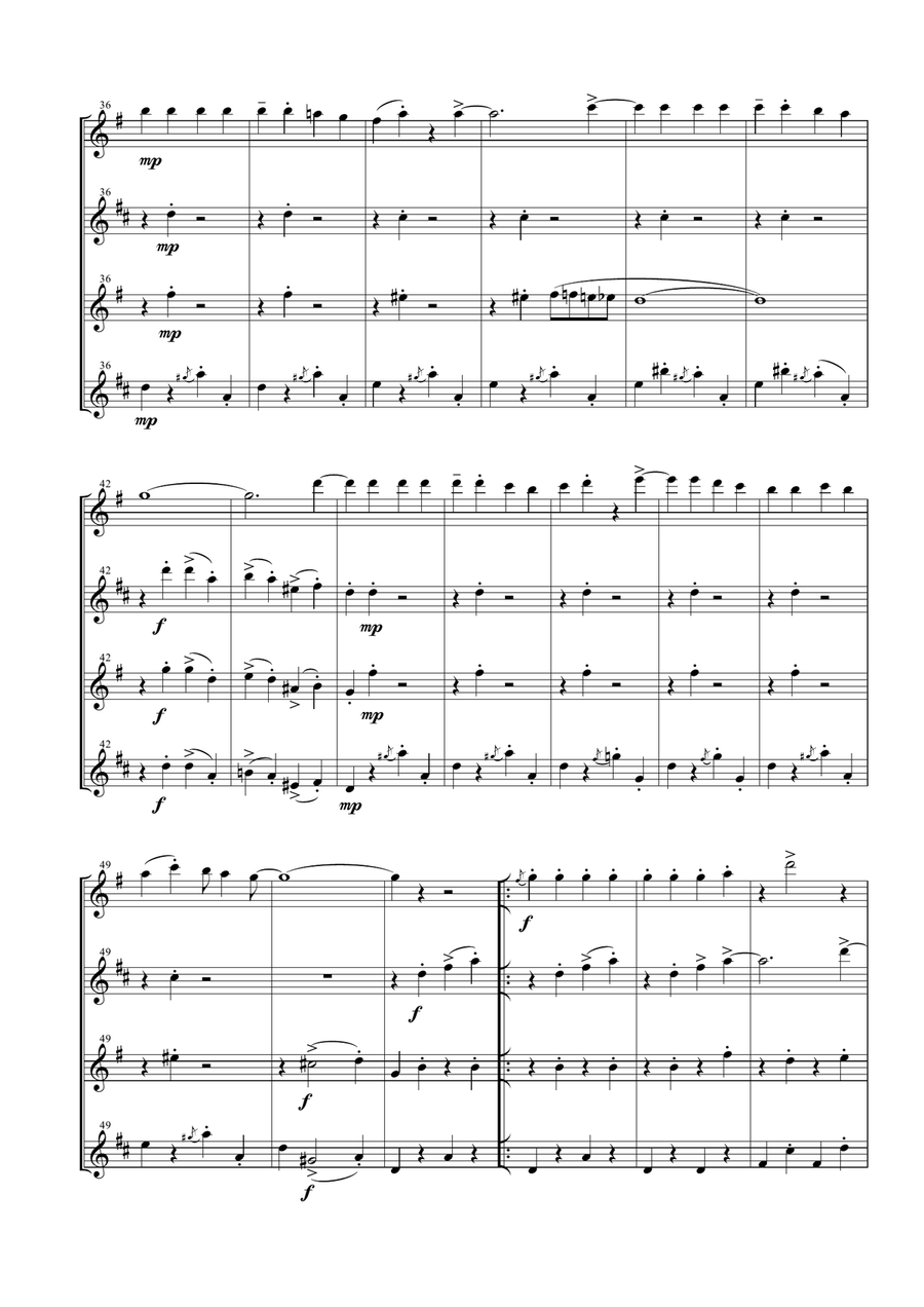 Ob-La-Di, Ob-La-Da Woodwind Quartet scores gallery preview page 5
