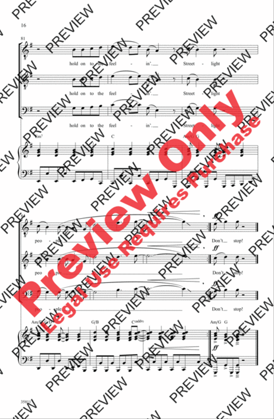 Don't Stop Believin' Men's Choir scores gallery preview page 16