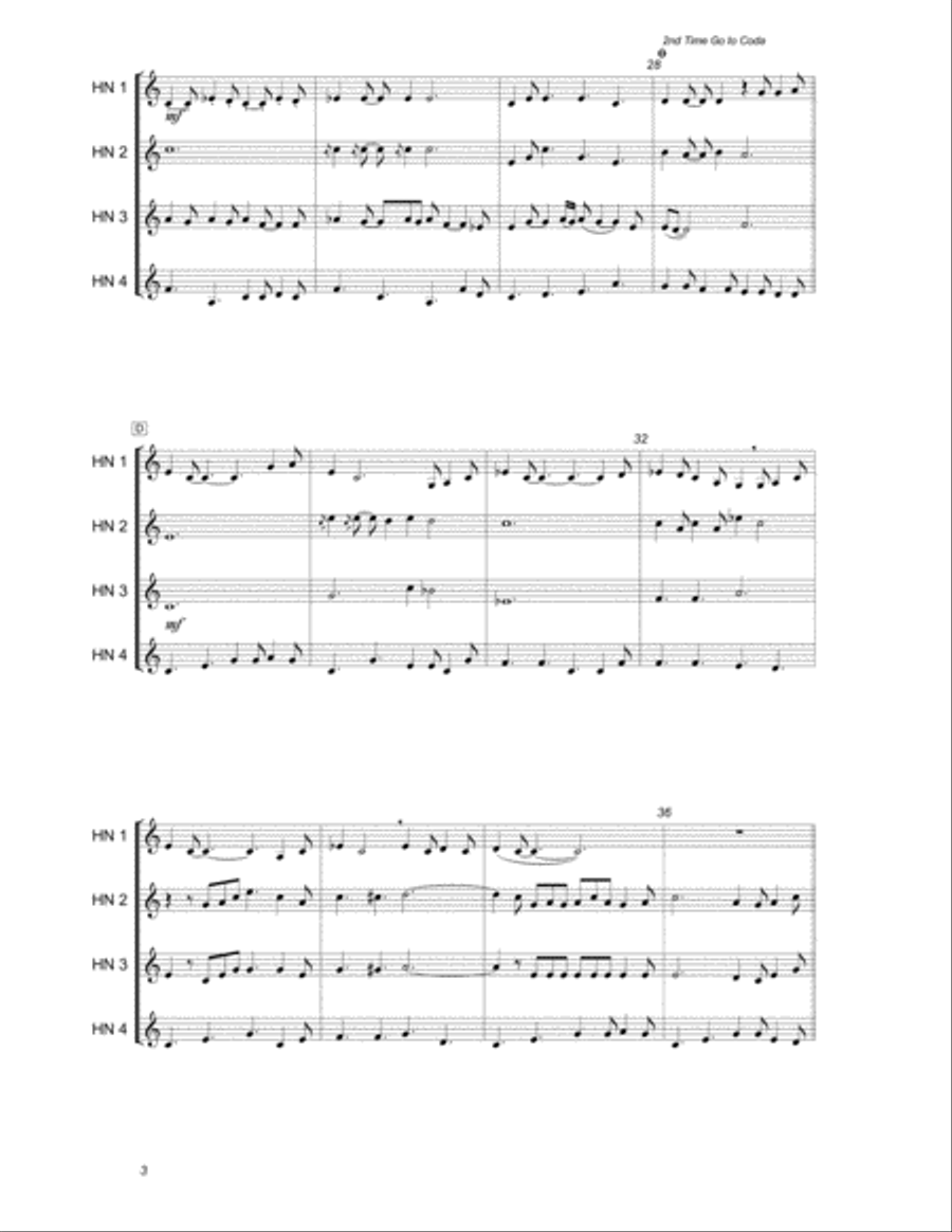 Walkin' After Midnight Brass Quartet scores gallery preview page 4