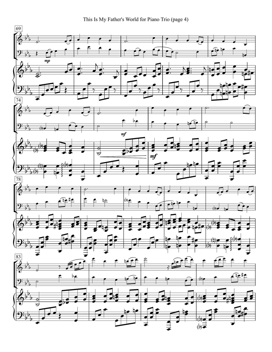 This Is My Father's World for Piano Trio Piano Trio scores gallery preview page 4