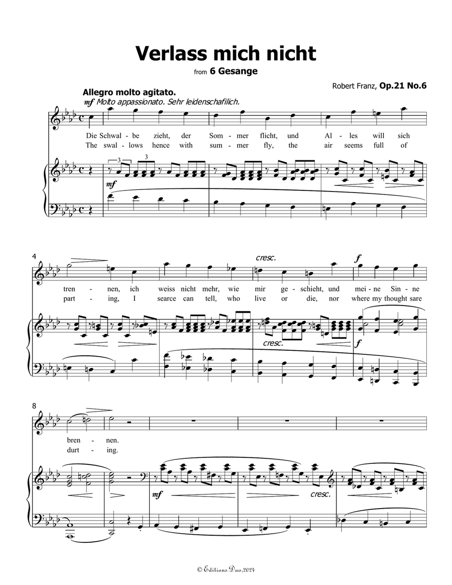 Verlass mich nicht, by Robert Franz, in f minor Voice scores gallery preview page 3